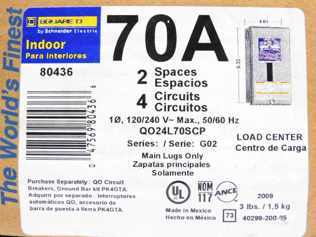 SQUARE D QO24L70SCP SER. G02 NSMP