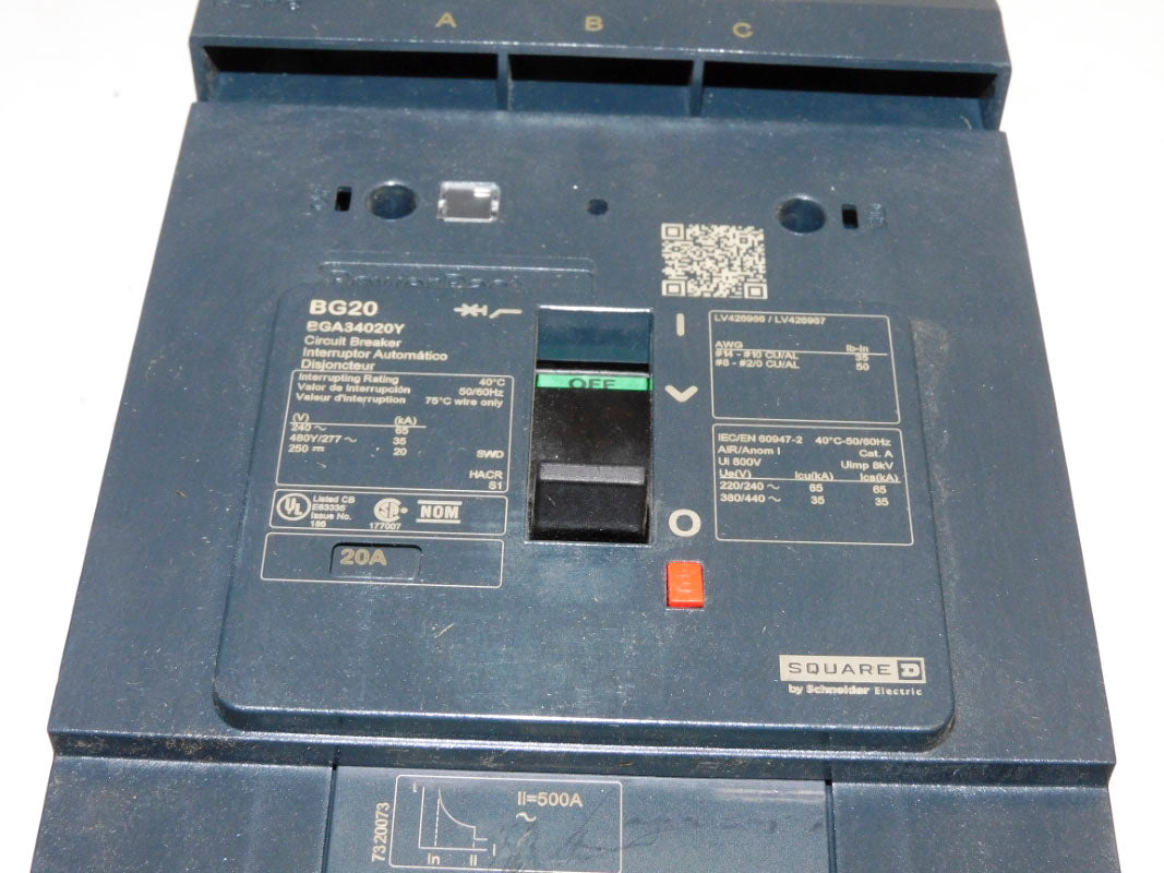 SQUARE D BGA34020Y 20A 480/277V NUPI