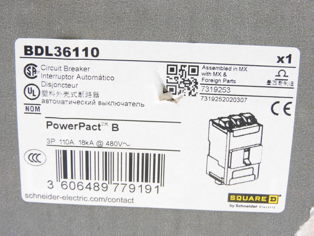 SQUARE D BDL36110 480V 110A NSMP