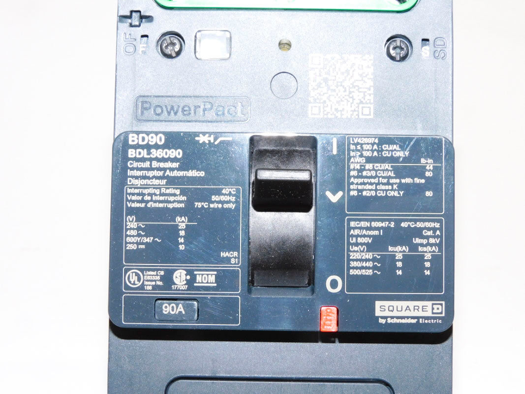 SQUARE D BDL36090 90A 480V NSMP