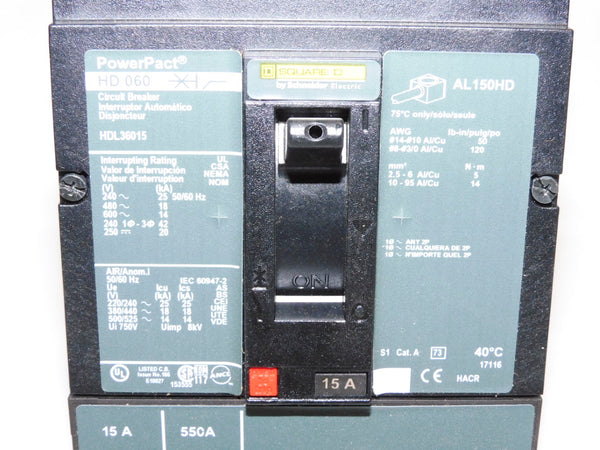 SQUARE D HDL36015 600V 15A NSMP