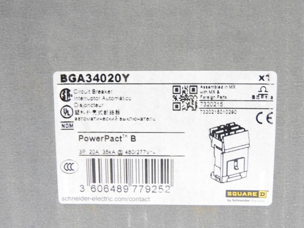 SQUARE D BGA34020Y 20A 480/277V NSMP