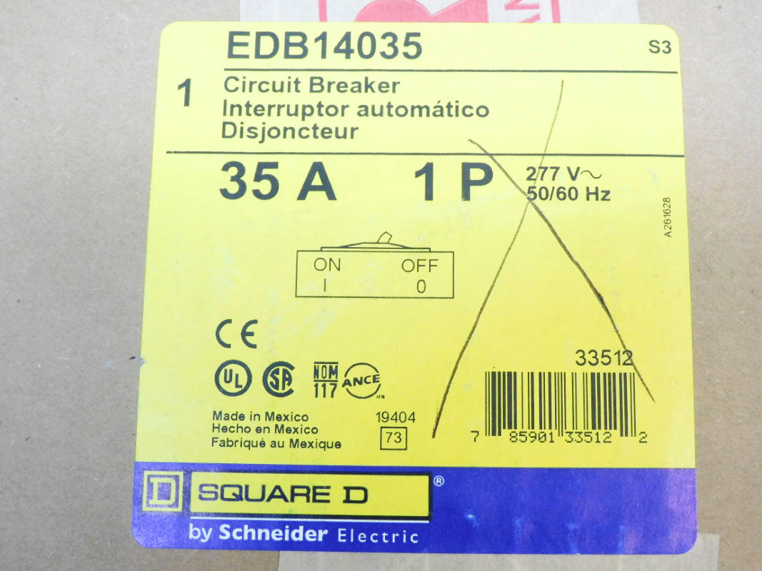 SQUARE D EDB14035 277V 35A NSFS