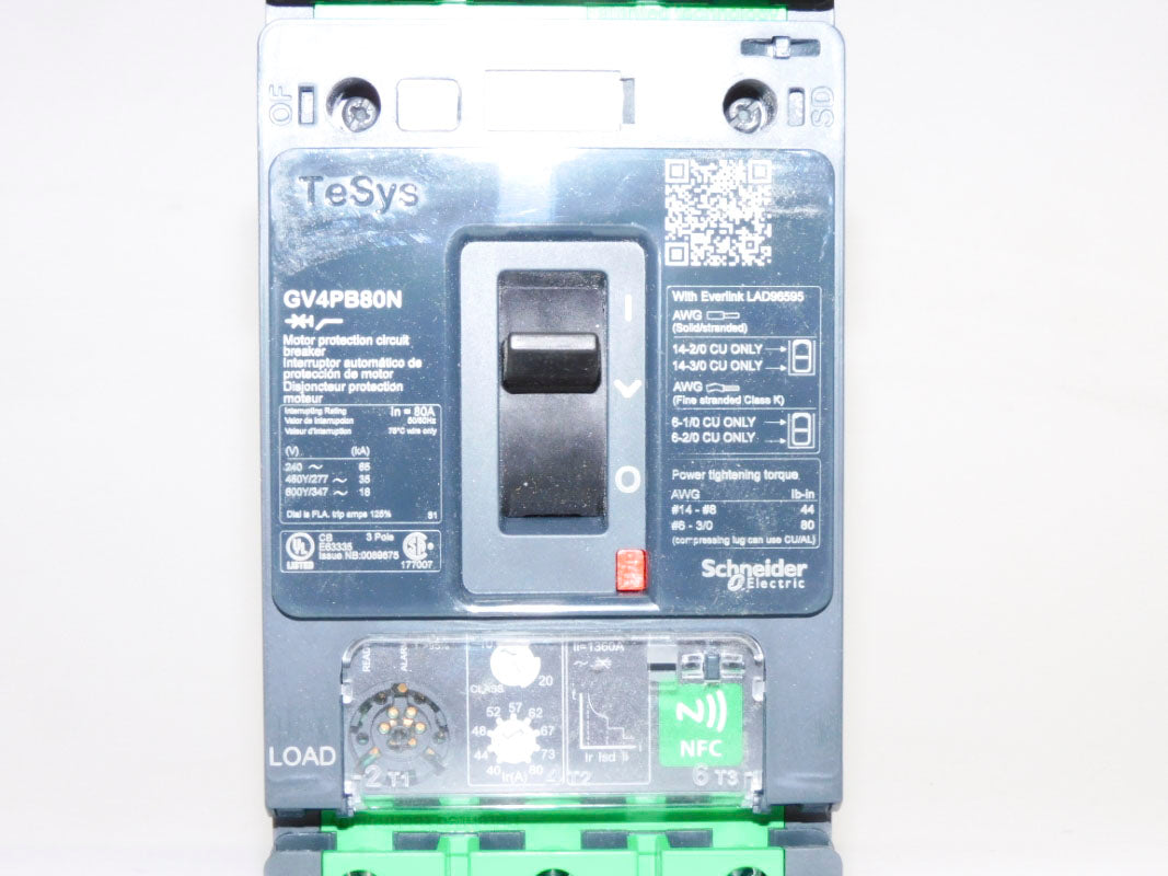 SCHNEIDER ELECTRIC GV4PB80N 40-80A 480/277V NSMP