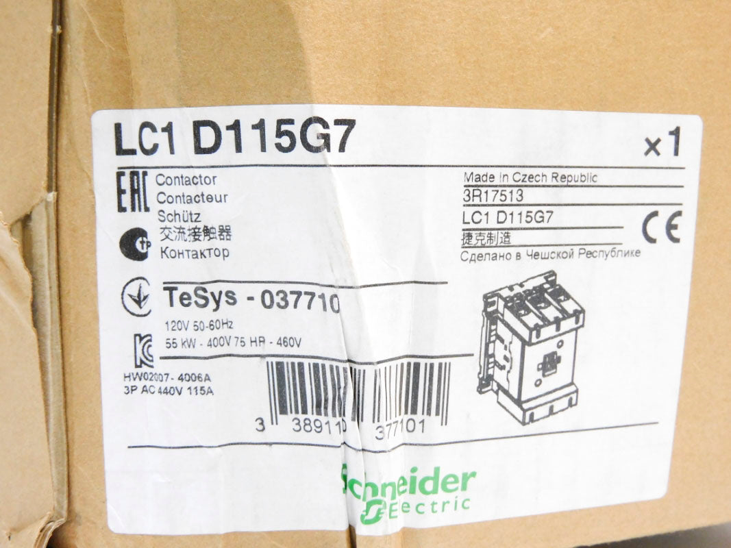 SCHNEIDER ELECTRIC LC1D115G7 120V 250A NSMP