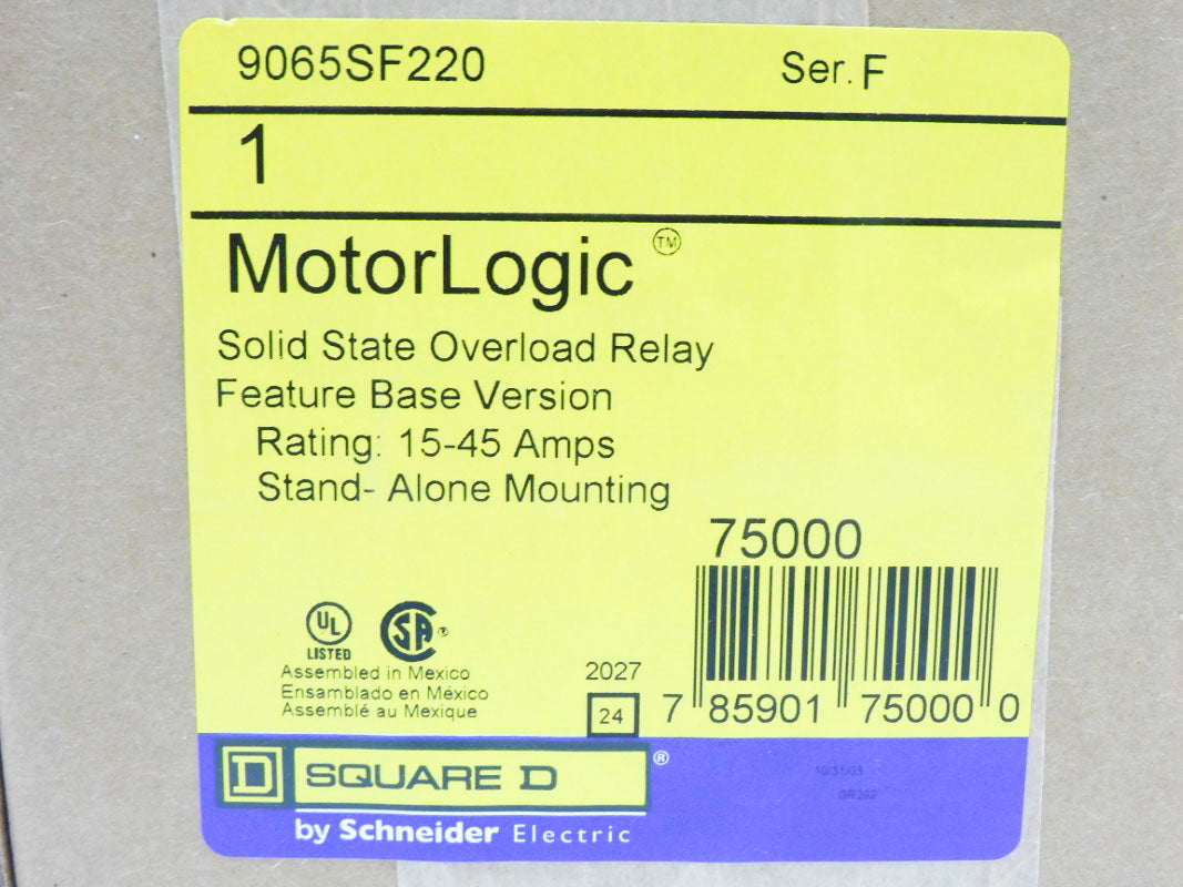 SQUARE D 9065SF220 SER. F 15-45A NSFS