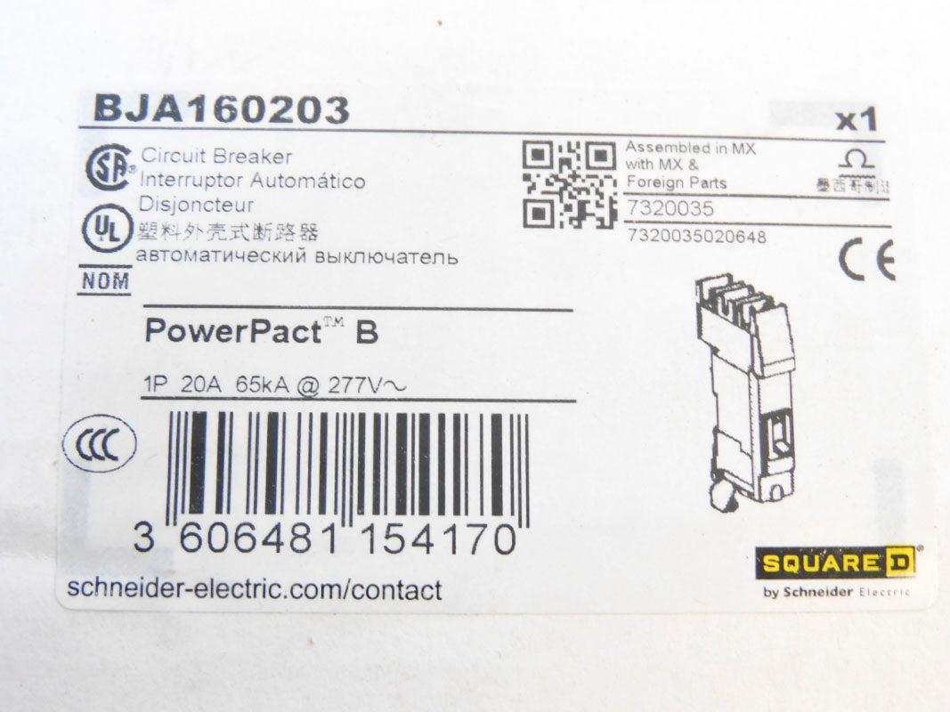 SQUARE D BJA160203 277V 20A NSMP