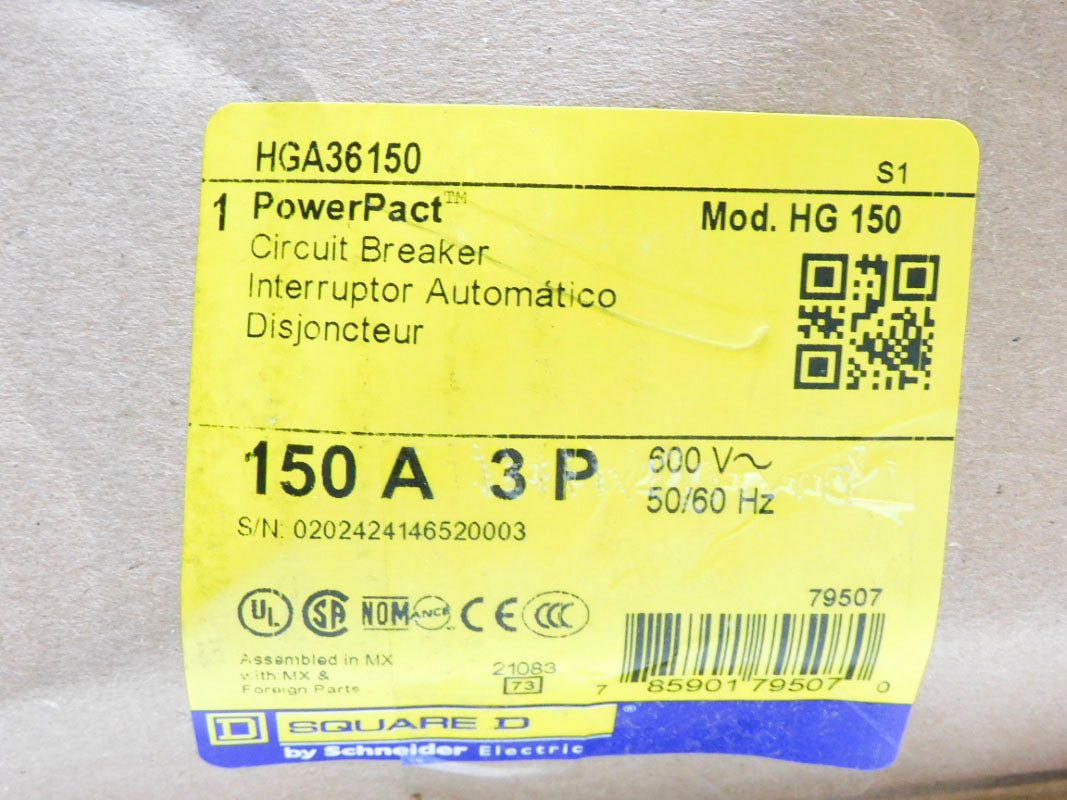 SQUARE D HGA36150 600V 150A NSMP