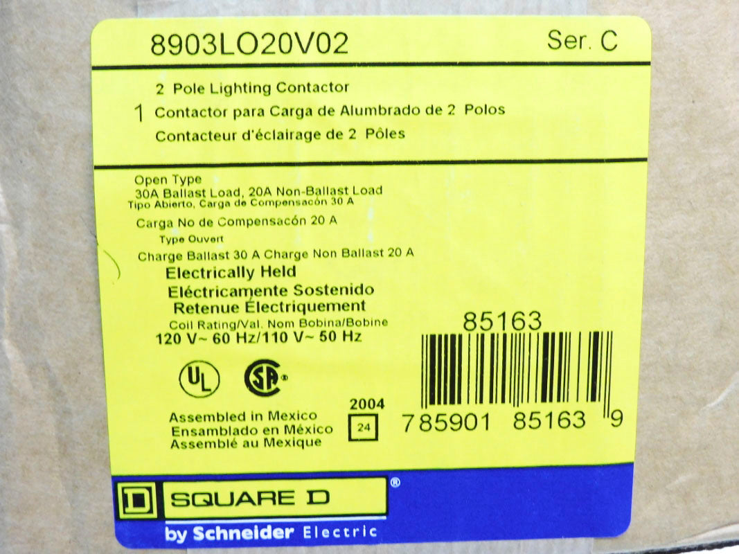 SQUARE D 8903LO20V02 SER. C 110/120V 30A NSMP