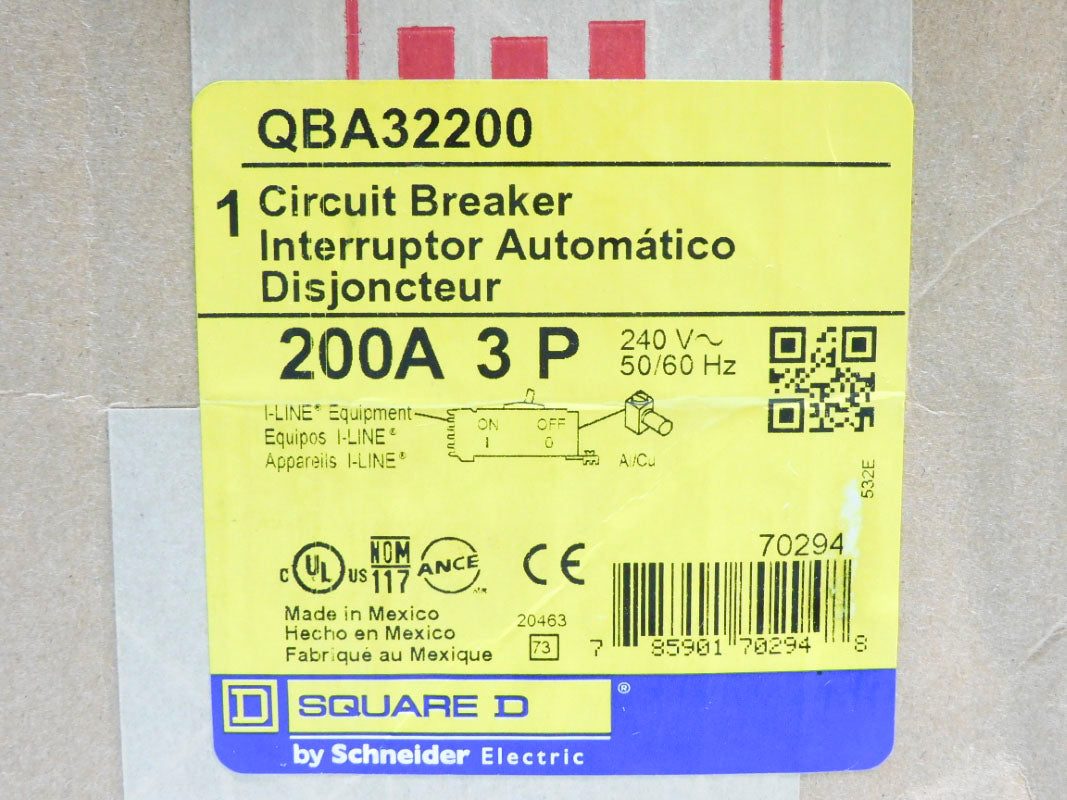 SQUARE D QBA32200 240V 200A NSFS