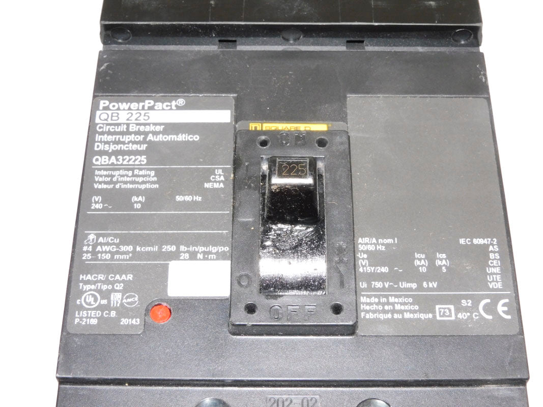SQUARE D QBA32225 225A 240V NUPI