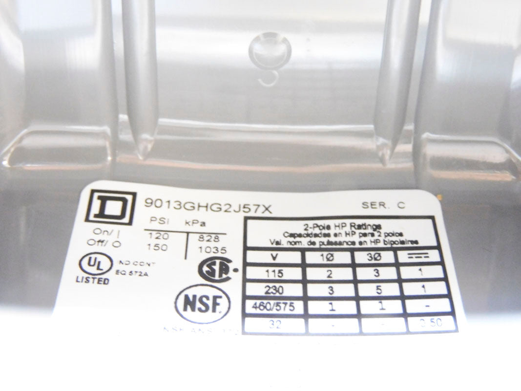 SQUARE D 9013GHG2J57X SER. C 120-150PSI NSMP