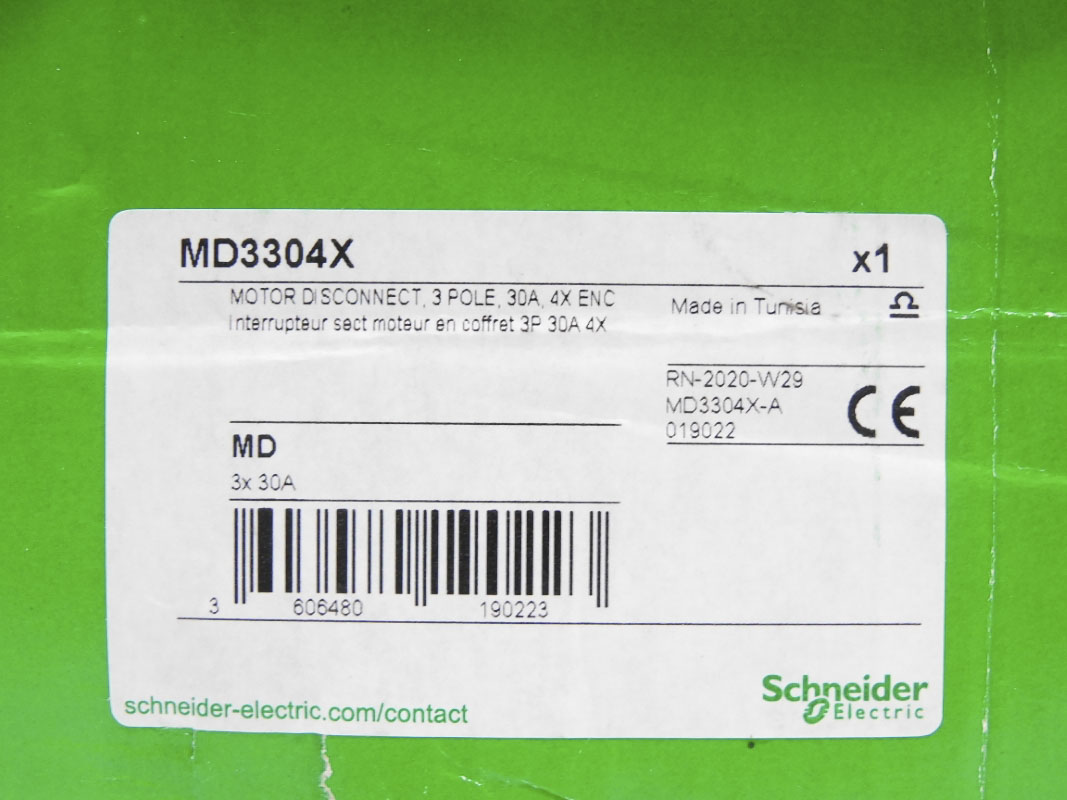 SCHNEIDER ELECTRIC MD3304X 600VAC 30A NSMP