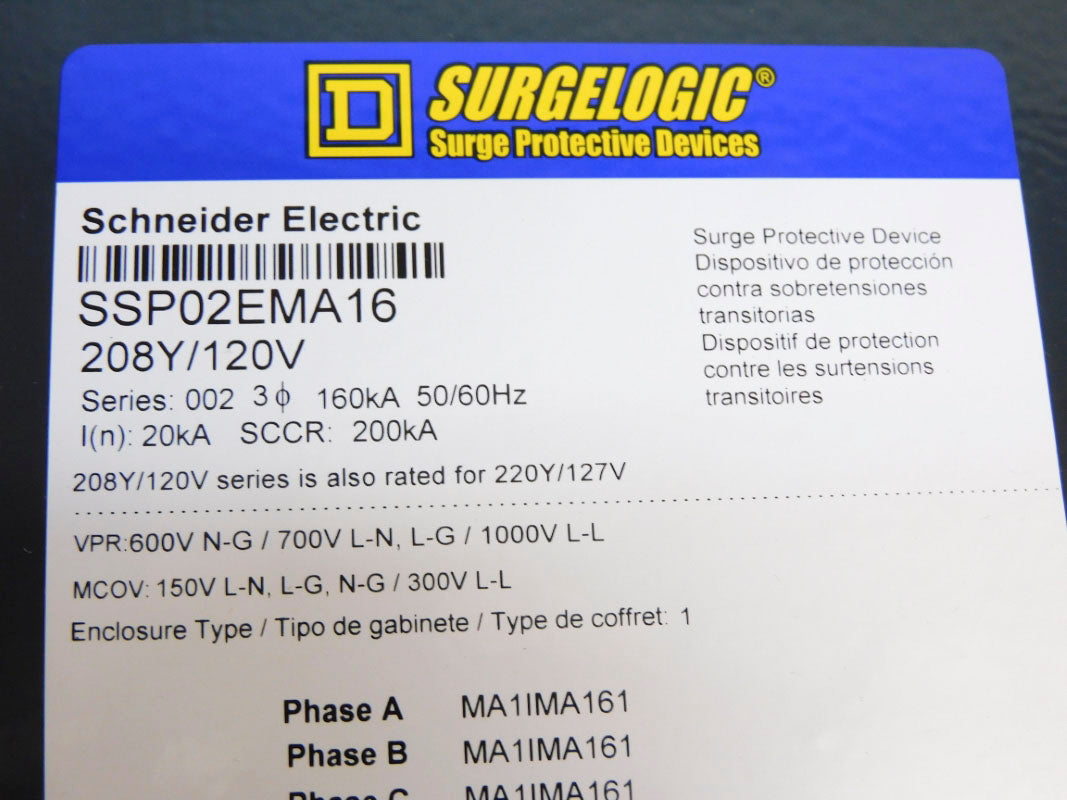 SQUARE D SSP02EMA16 SER. 002 220/127V (AS PICTURED) NSNP