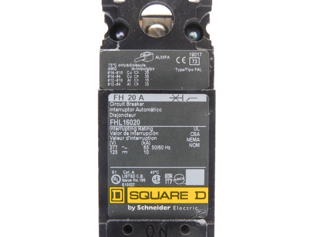 SQUARE D FHL16020 20A 277/125V NSMP