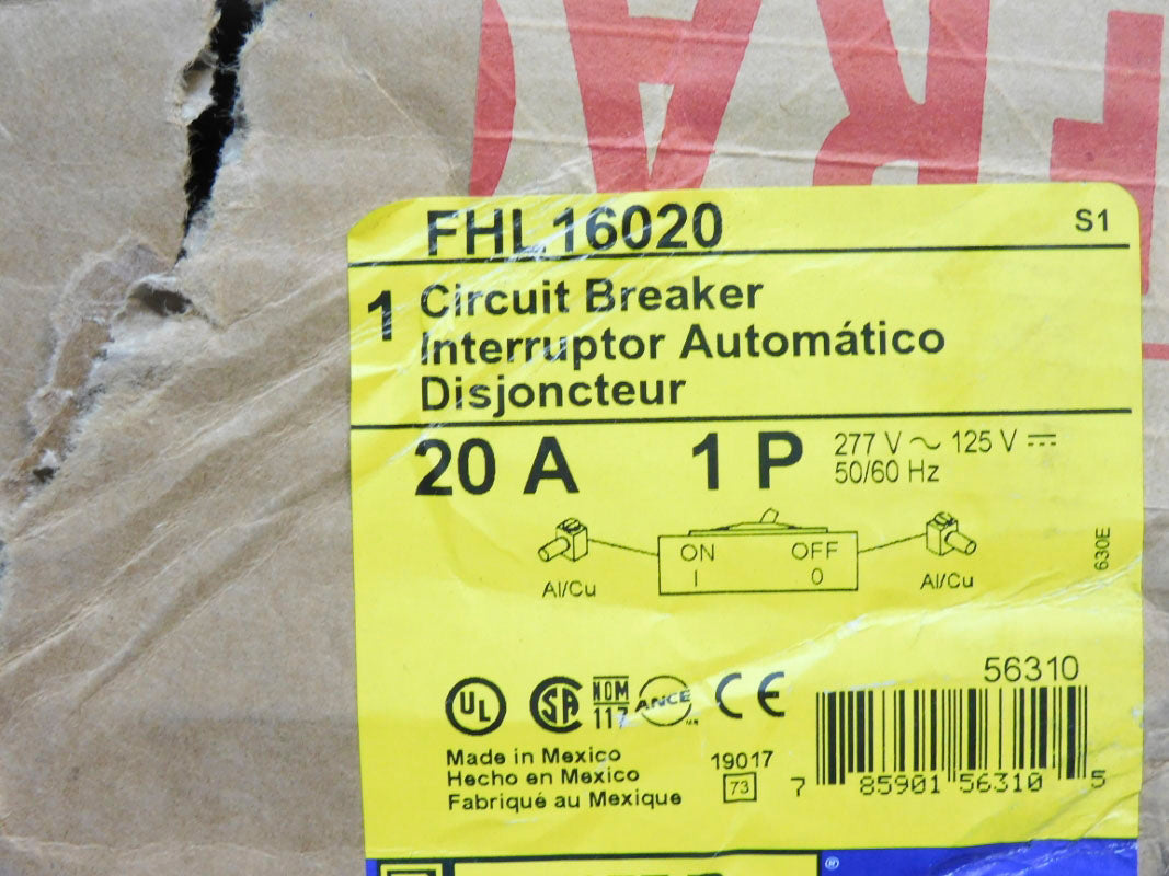 SQUARE D FHL16020 20A 277/125V NSMP