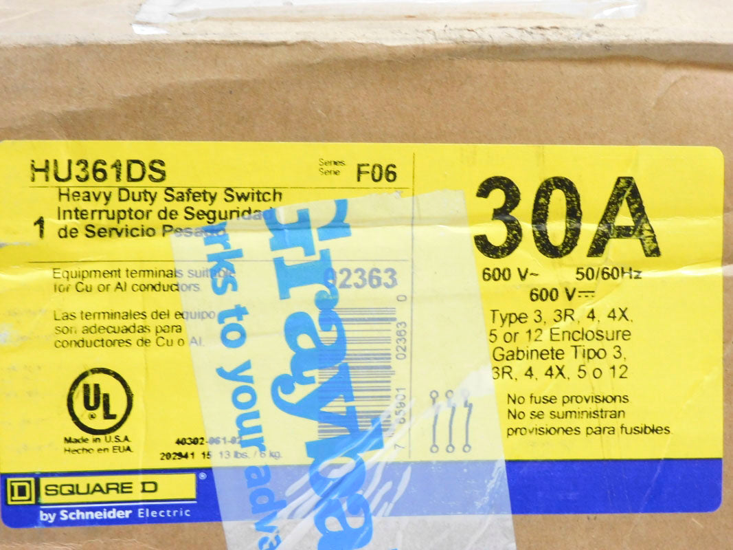 SQUARE D HU361DS SER. F06 (AS PICTURED) NSMP