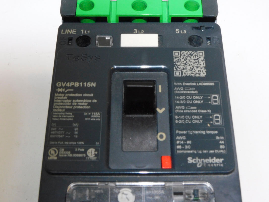 SCHNEIDER ELECTRIC GV4PB115N 65-115A 480/277V (AS PICTURED) NSMP
