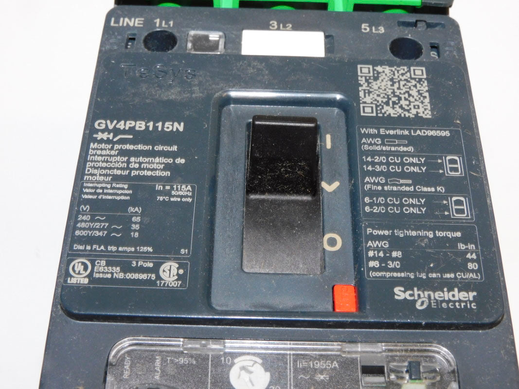 SCHNEIDER ELECTRIC GV4PB115N 65-115A 480/277V (AS PICTURED) NSNP