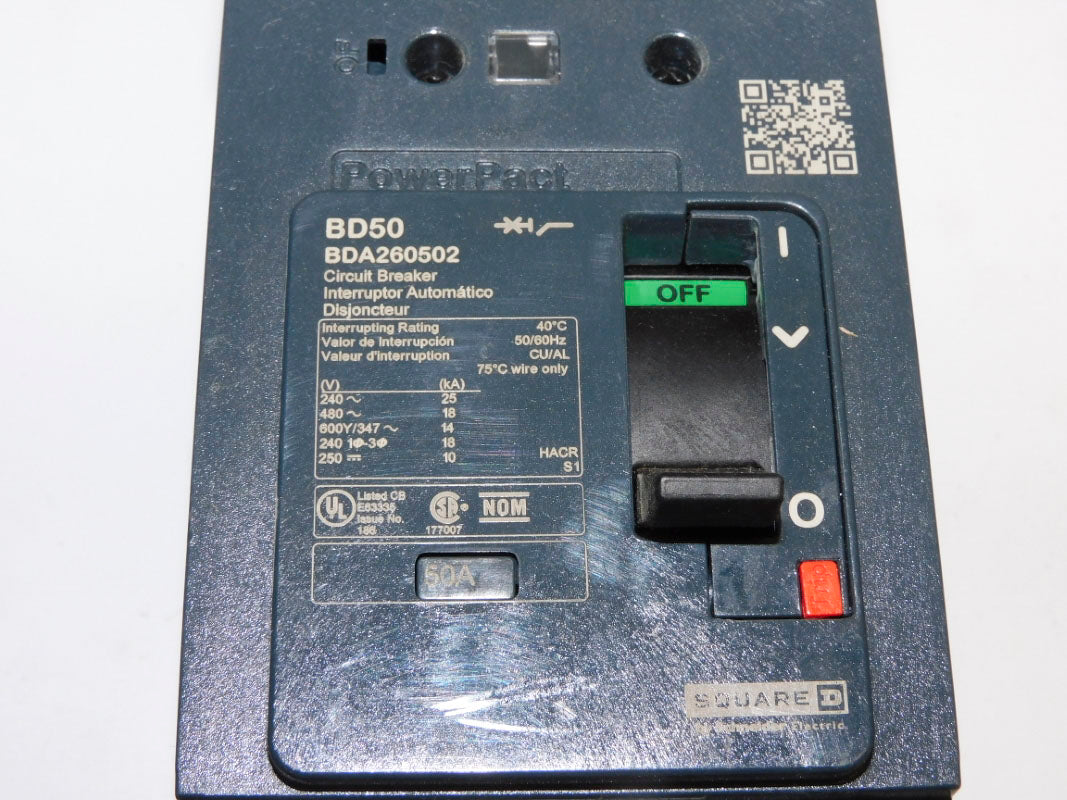 SQUARE D BDA260502 50A 480V NUPI