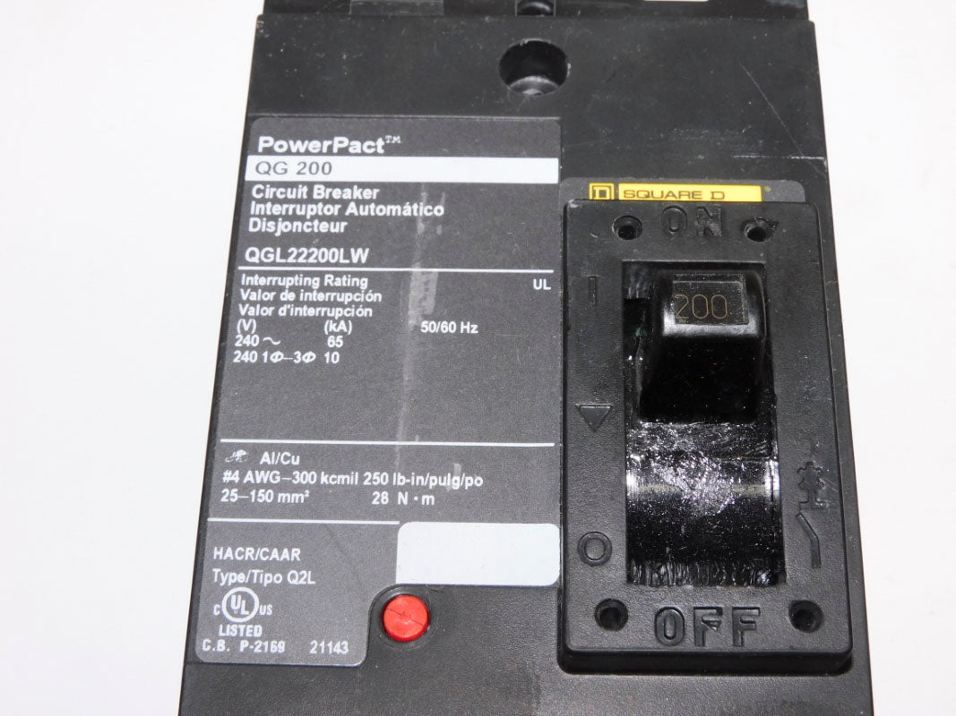 SQUARE D QGL22200LW 200A 240V NSNP