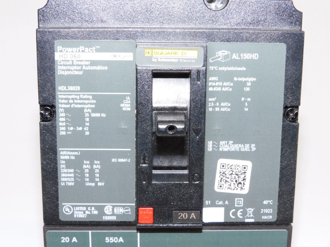 SQUARE D HDL36020 600V 20A NSNP