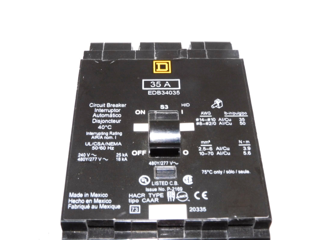 SQUARE D EDB34035 277V 35A NSNP