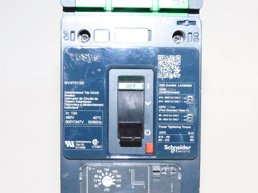SCHNEIDER ELECTRIC BV4T013D 13A 480V (AS PICTURED) NSNP