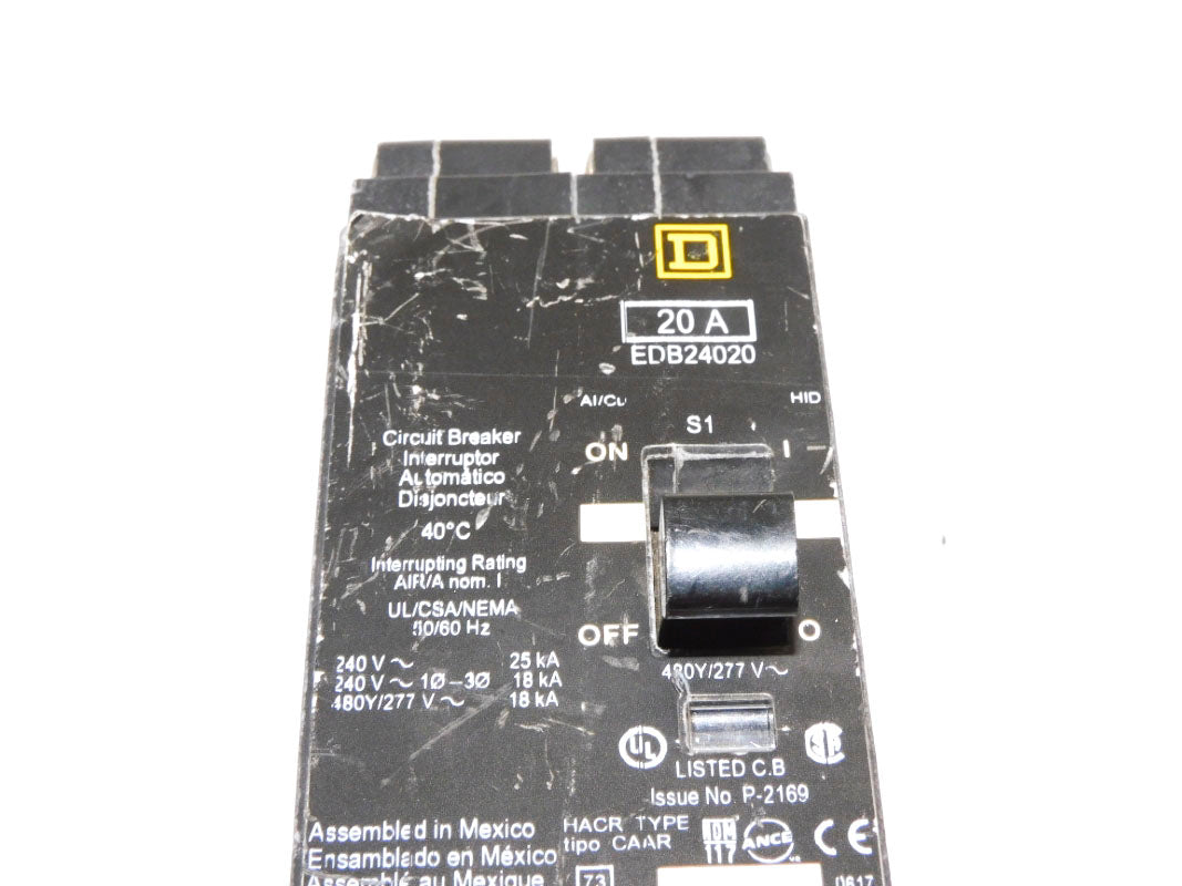 SQUARE D EDB24020 277V 20A UNMP