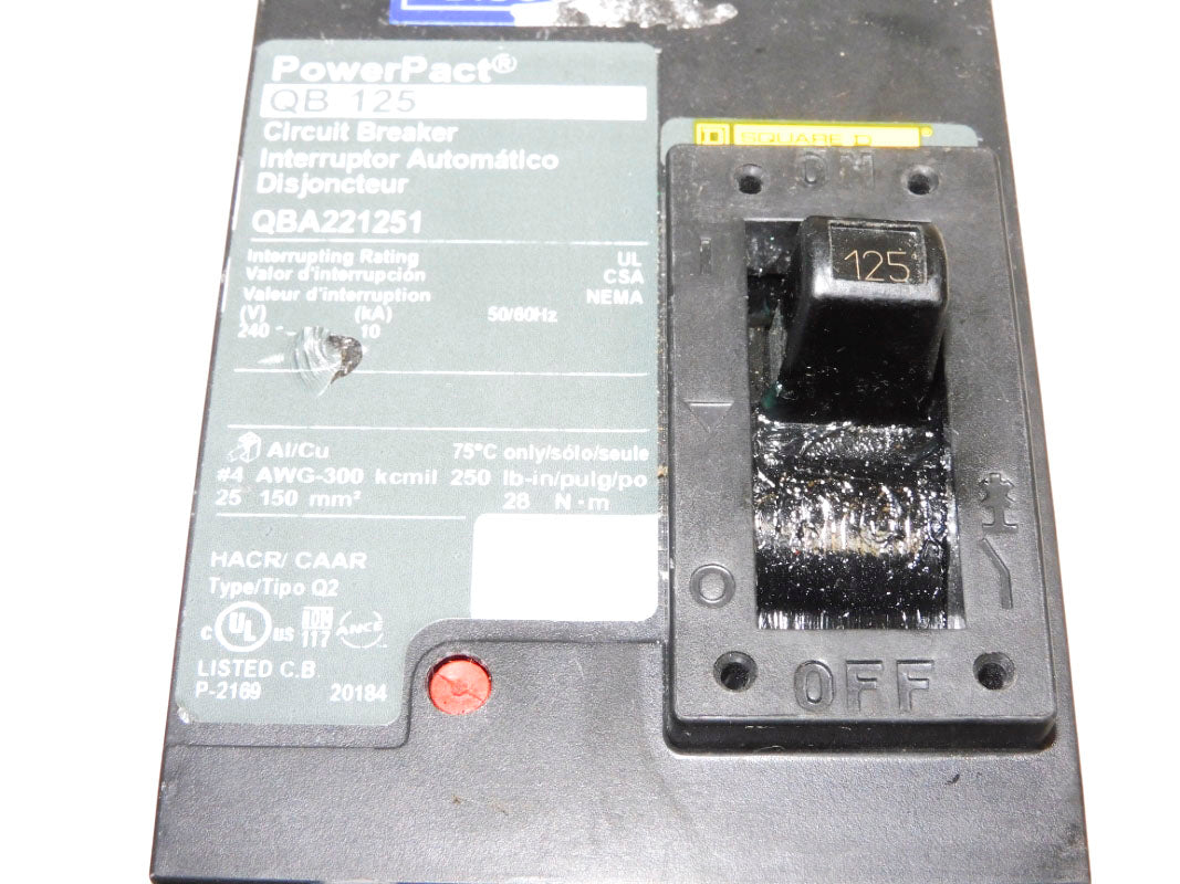SQUARE D QBA221251 125A 240V NUPI
