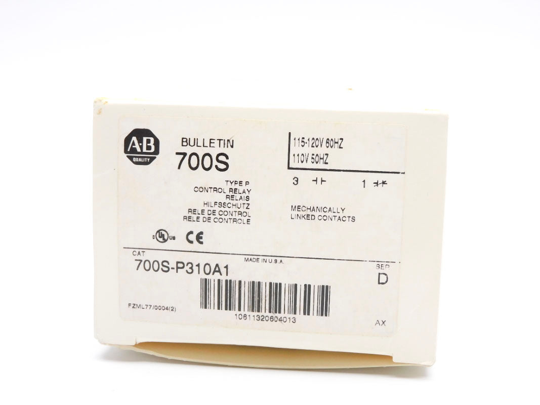 ALLEN BRADLEY 700S-P310A1 SER. D 115-120/110V (WH) NSMP