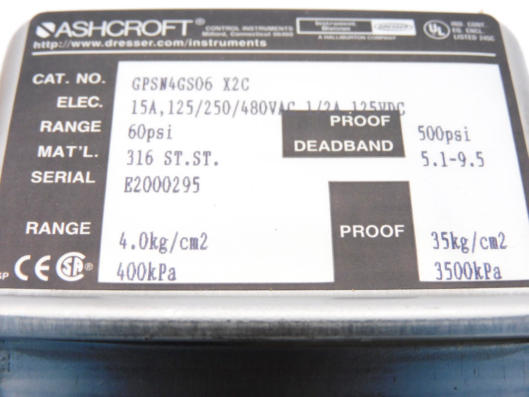 ASHCROFT GPSN4GS06X2C 60PSI NSMP