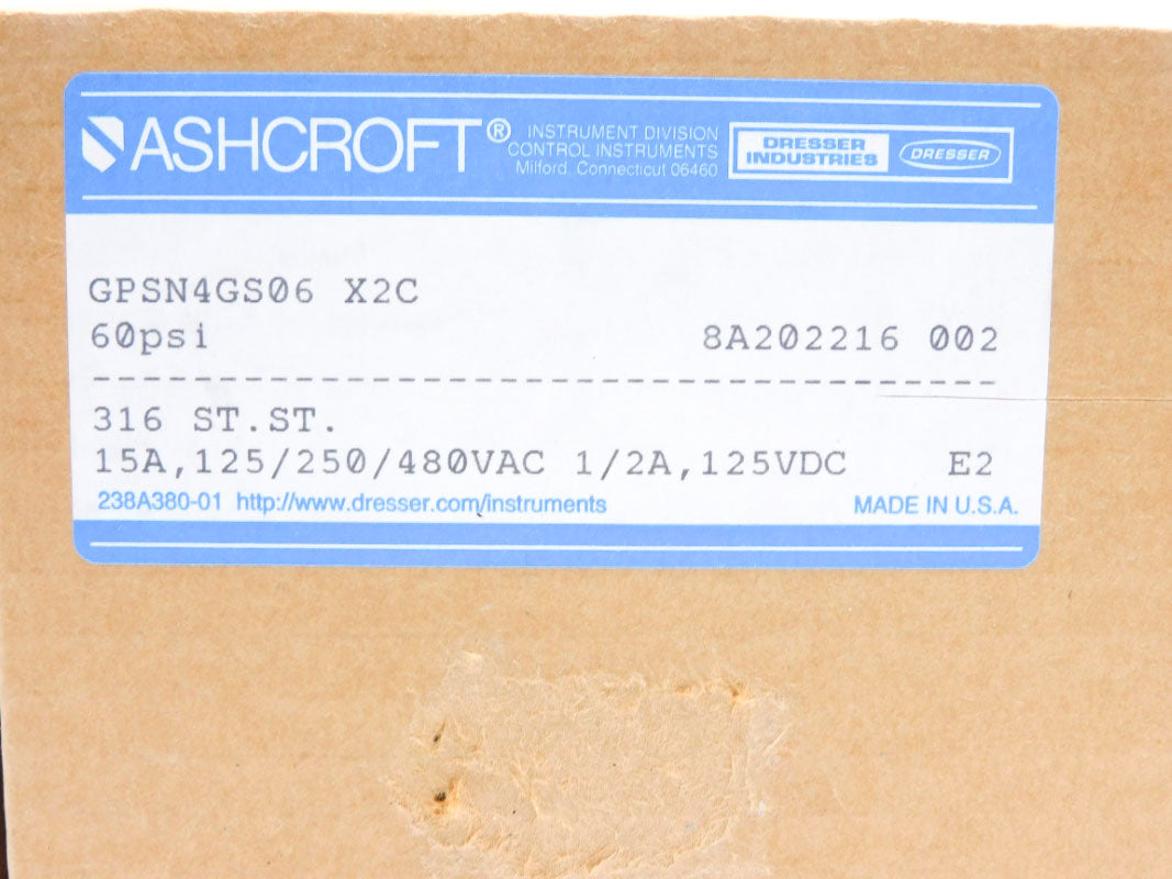 ASHCROFT GPSN4GS06X2C 60PSI NSMP