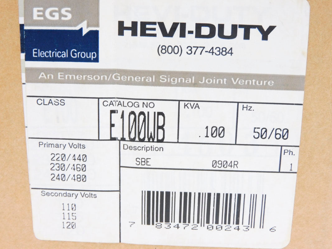 HEVI-DUTY E100WB .100KVA NSMP