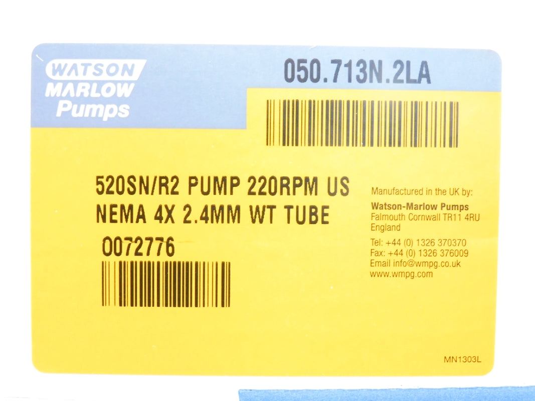 WATSON MARLOW 050.713N.2LA 520SN/R2 220RPM NSMP