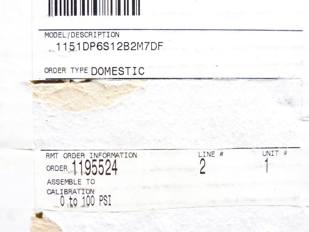 ROSEMOUNT 1151DP6S12B2M7DF 0-100PSI NSMP
