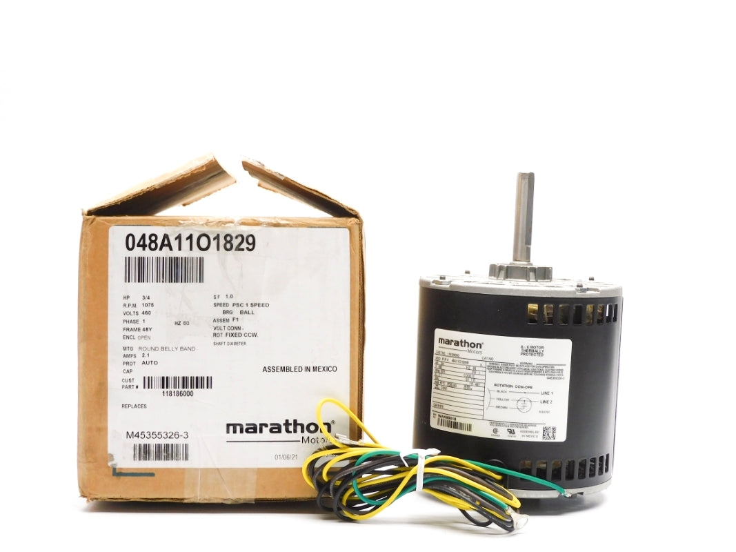 MARATHON 118186000 3/4HP 1075RPM NSMP