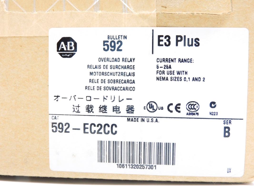ALLEN BRADLEY 592-EC2CC SER. B 5-25A (BR/WH) NSFS