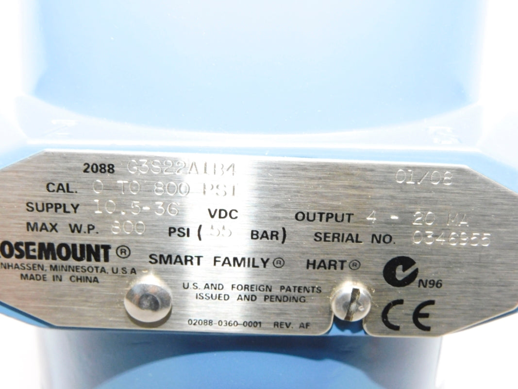 ROSEMOUNT 2088G3S22A1B4 0-800PSI NSMP