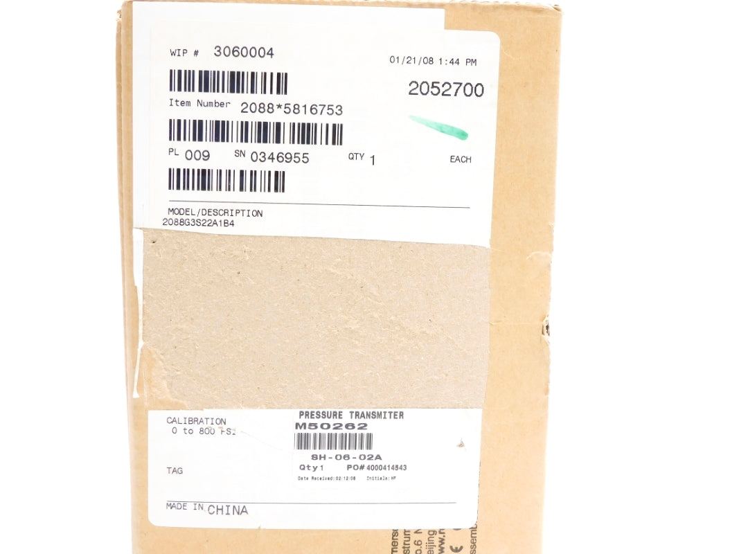 ROSEMOUNT 2088G3S22A1B4 0-800PSI NSMP