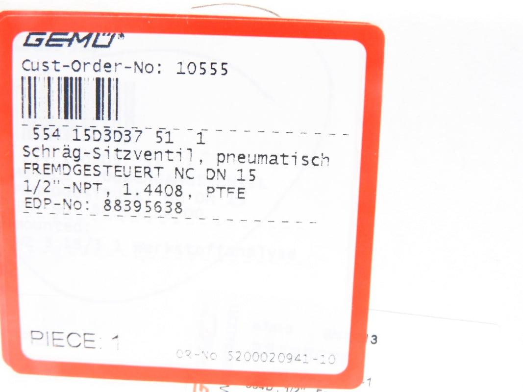 GEMU 55415D3D37511 88395638 1/2" NSMP