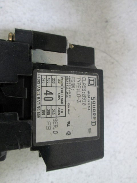 SQUARE D CONTACTOR 8910-LO-3 *USED*