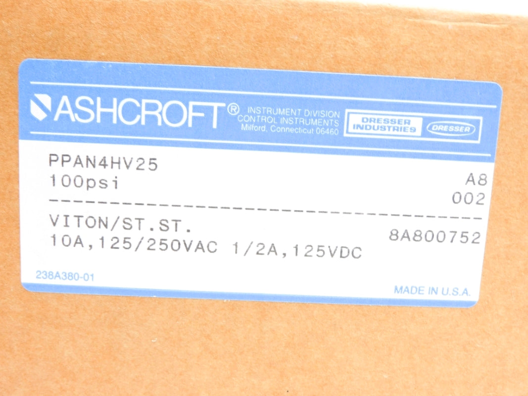 ASHCROFT PPAN4HV25 100PSI NSMP