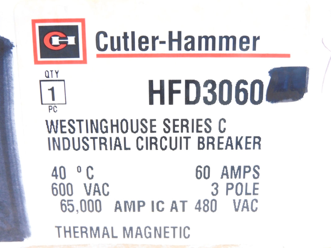 CUTLER HAMMER HFD3060 SER. C 60A 600VAC NSMP