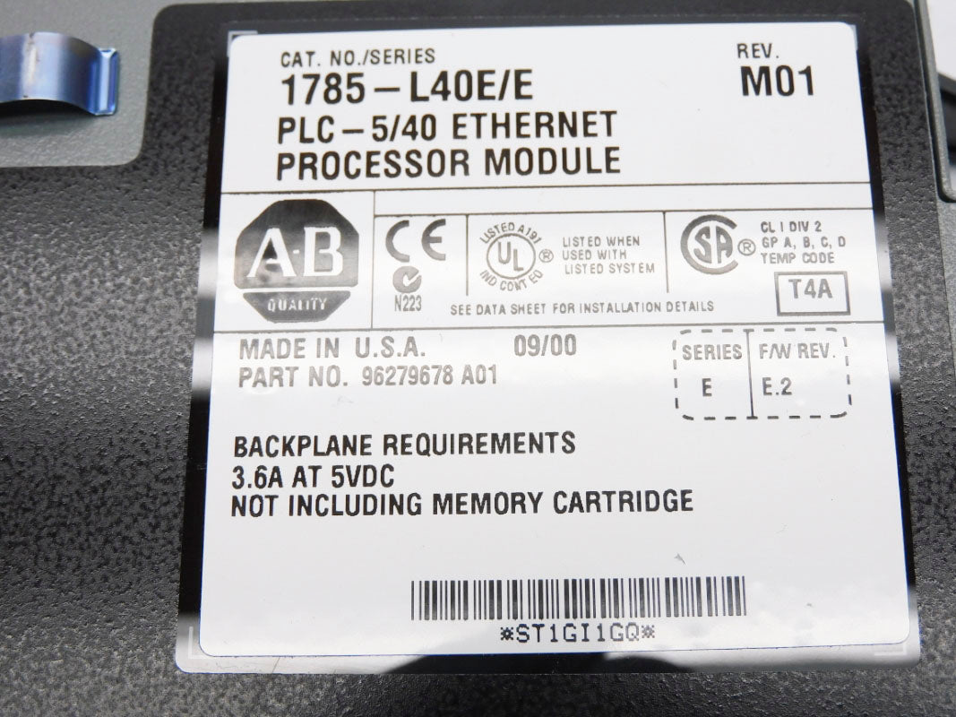 ALLEN BRADLEY 1785-L40E SER. E F/W E.2 UNMP