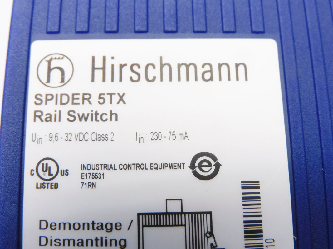 HIRSCHMANN SPIDER5TX 943824-002 9.6-32VDC NSMP