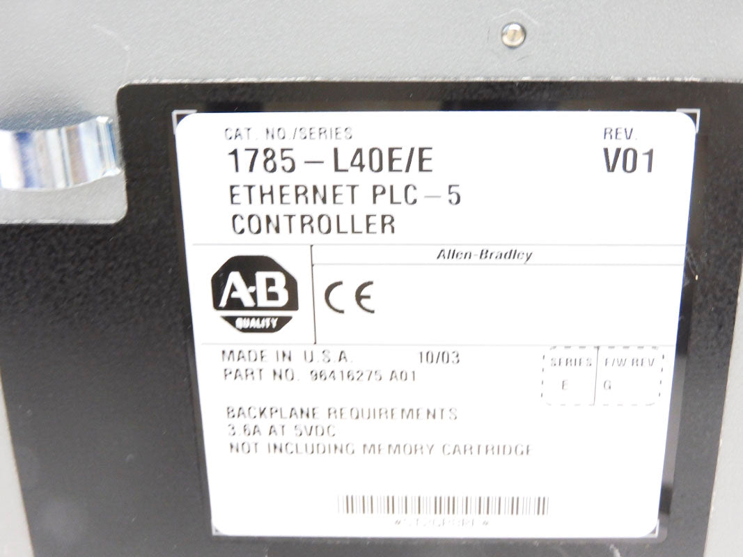 ALLEN BRADLEY 1785-L40E SER. E F/W G UNMP
