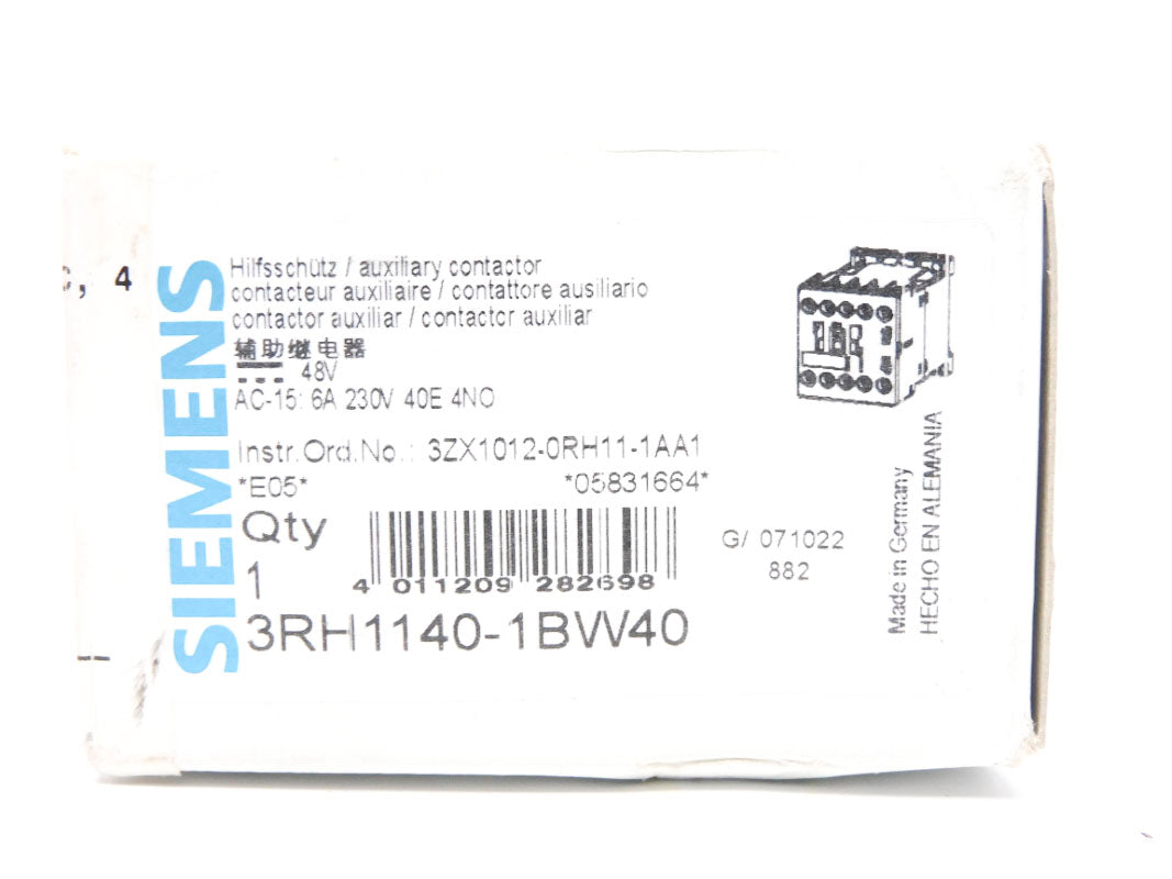 SIEMENS 3RH1140-1BW40 48V NSMP