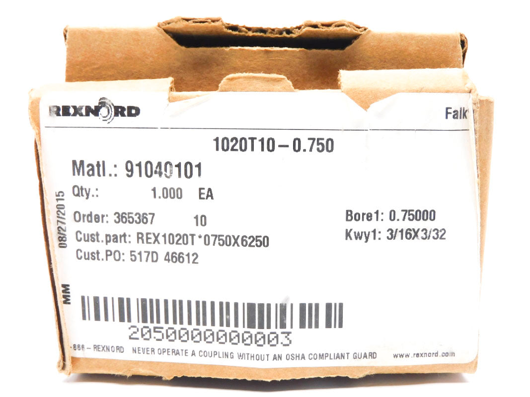 REXNORD 1020T10-0.750 91040101 NSMP