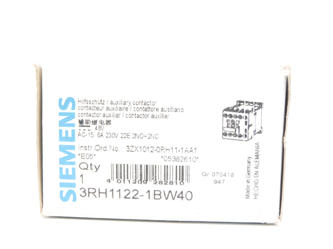 SIEMENS 3RH1122-1BW40 48V NSMP